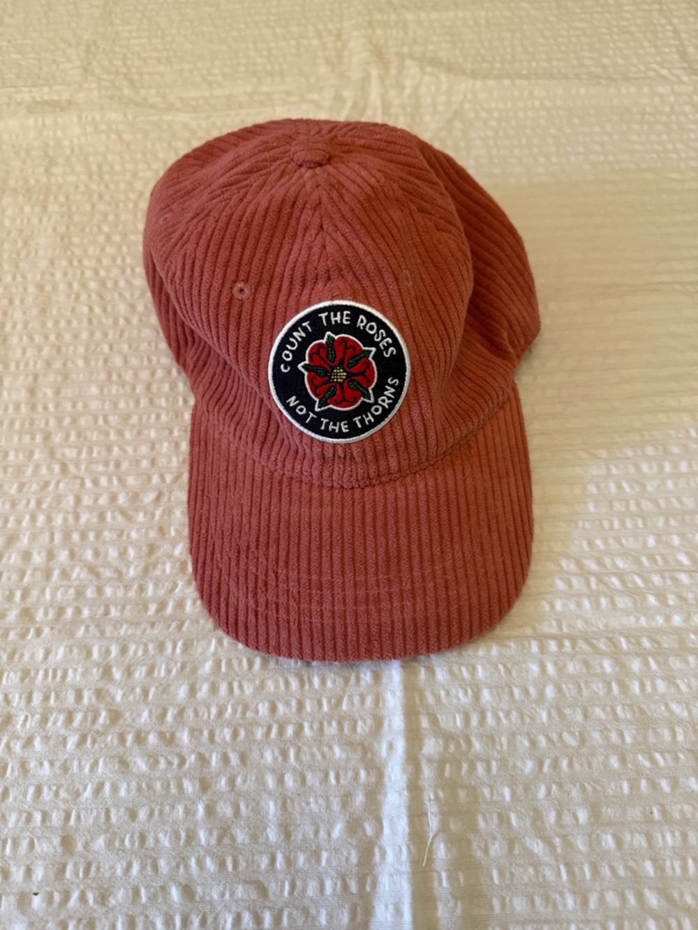 Rowing Blazers Corduroy Baseball Cap with Rose Patch - dusty pink